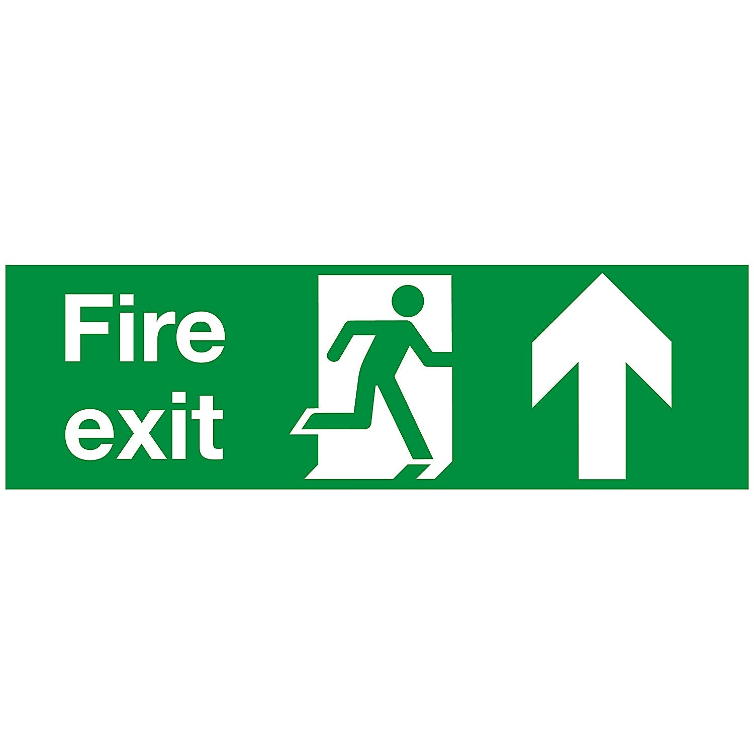 Safety Sign Fire Exit Running Man Arrow Up, 150x450mm, PVC Easy2Order : SR11130