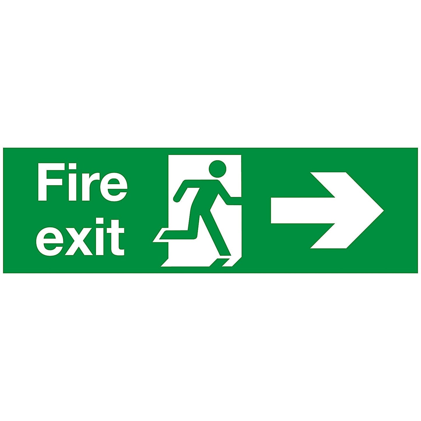 Safety Sign Fire Exit Running Man Arrow Right, 150x450mm, PVC Easy2Order : SR11134