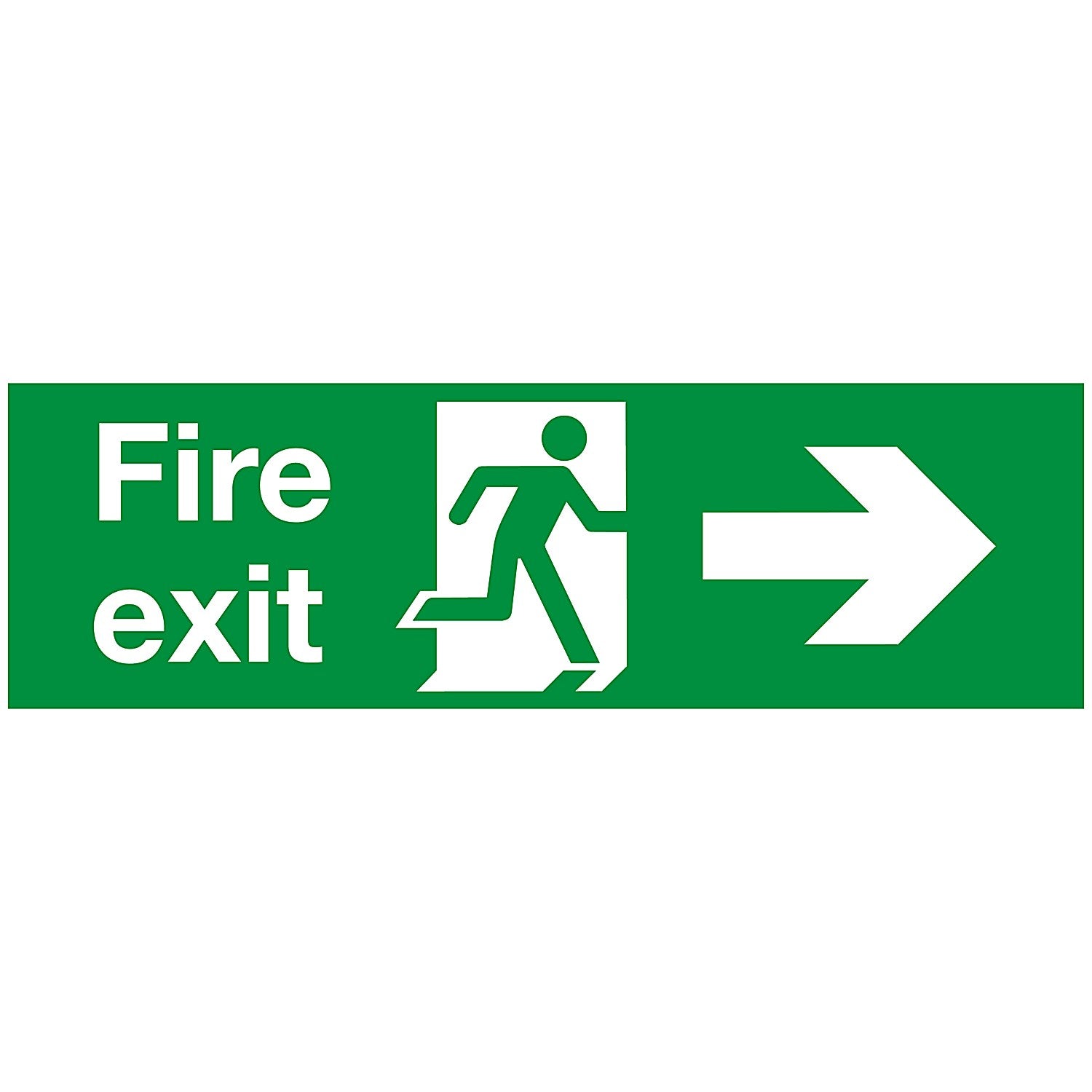Safety Sign Fire Exit Running Man Arrow Right, 150x450mm, PVC Easy2Order : SR11134