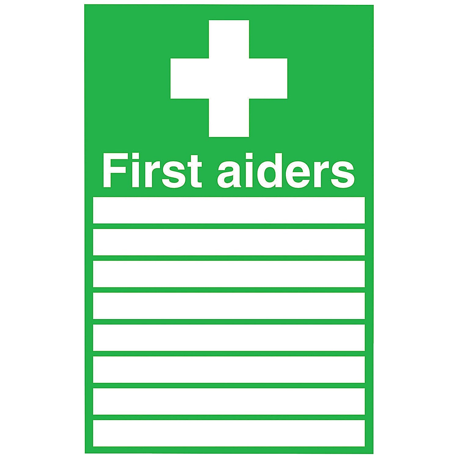 Safety Sign First Aiders, 300x200mm, PVC