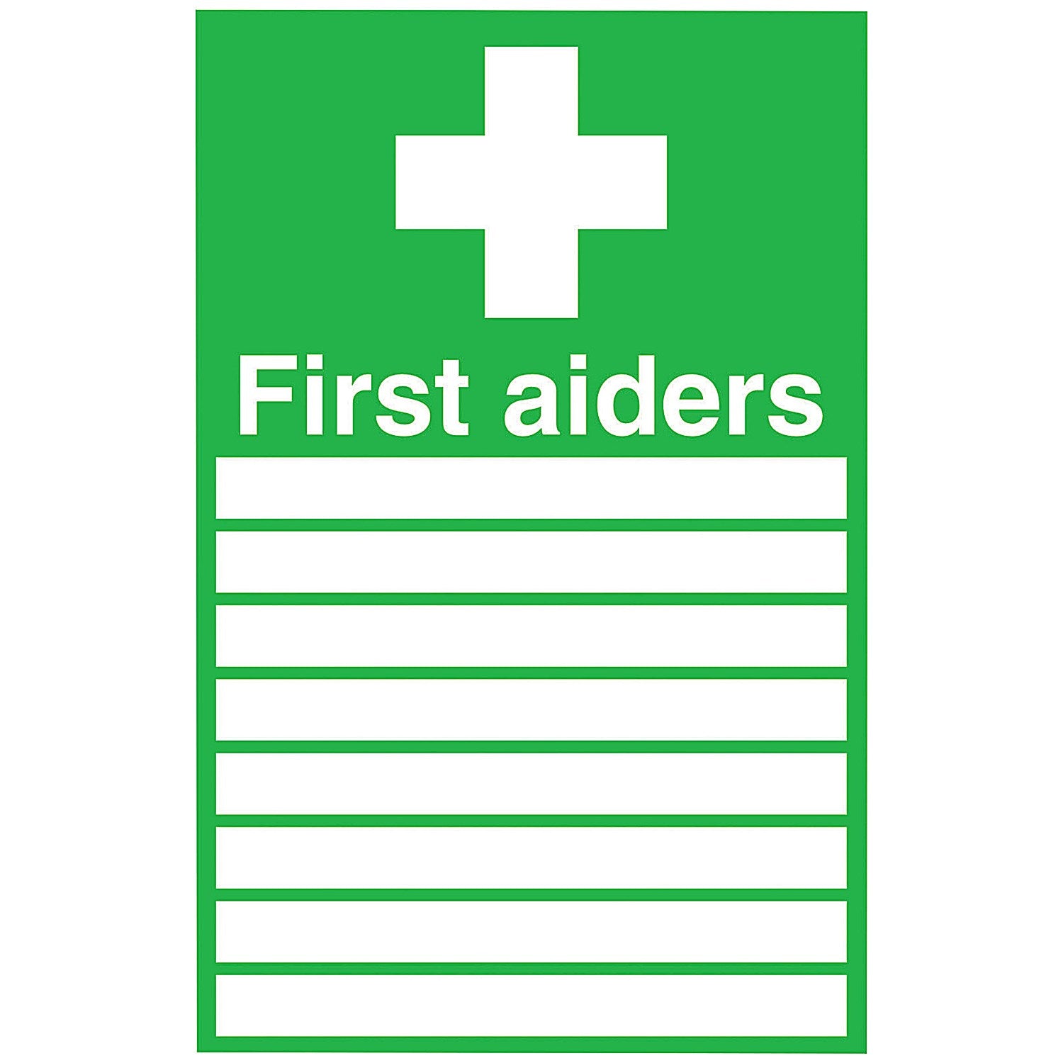 Safety Sign First Aiders, 300x200mm, Self Adhesive