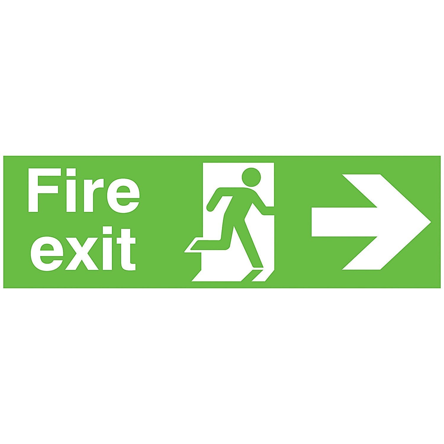Safety Sign Niteglo Fire Exit Running Man Arrow Right, 150x450mm, PVC Easy2Order : SR11150