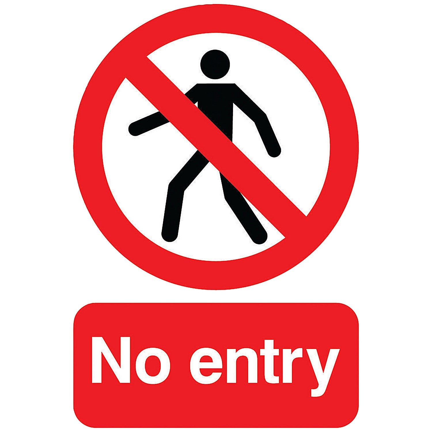 Warning Sign No Entry, A5, Self Adhesive