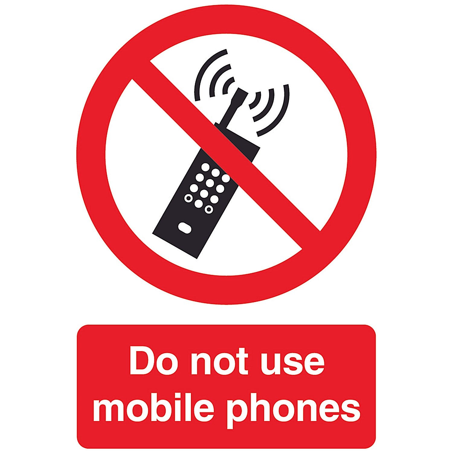 Safety Sign Do Not Use Mobile Phones PVC A5