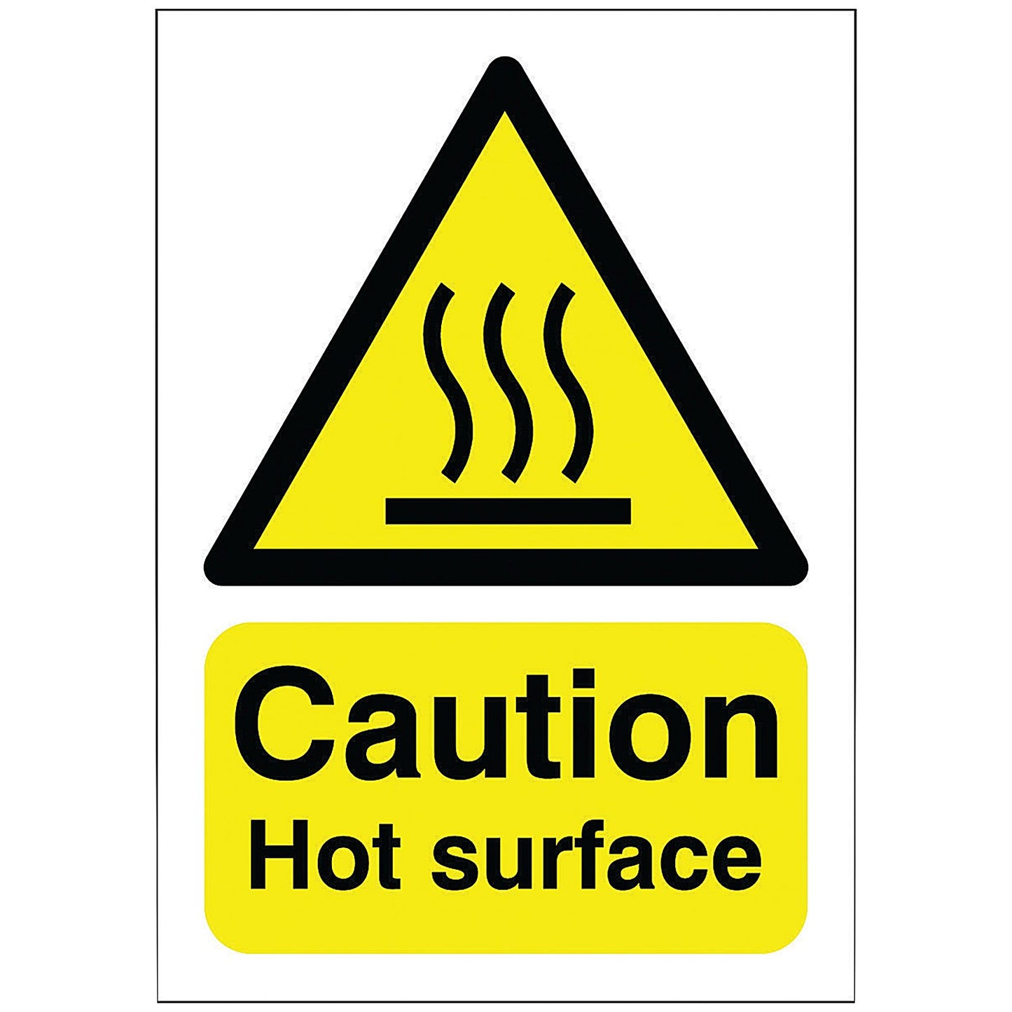 Safety Sign Caution Hot Surface, A5, Self Adhesive