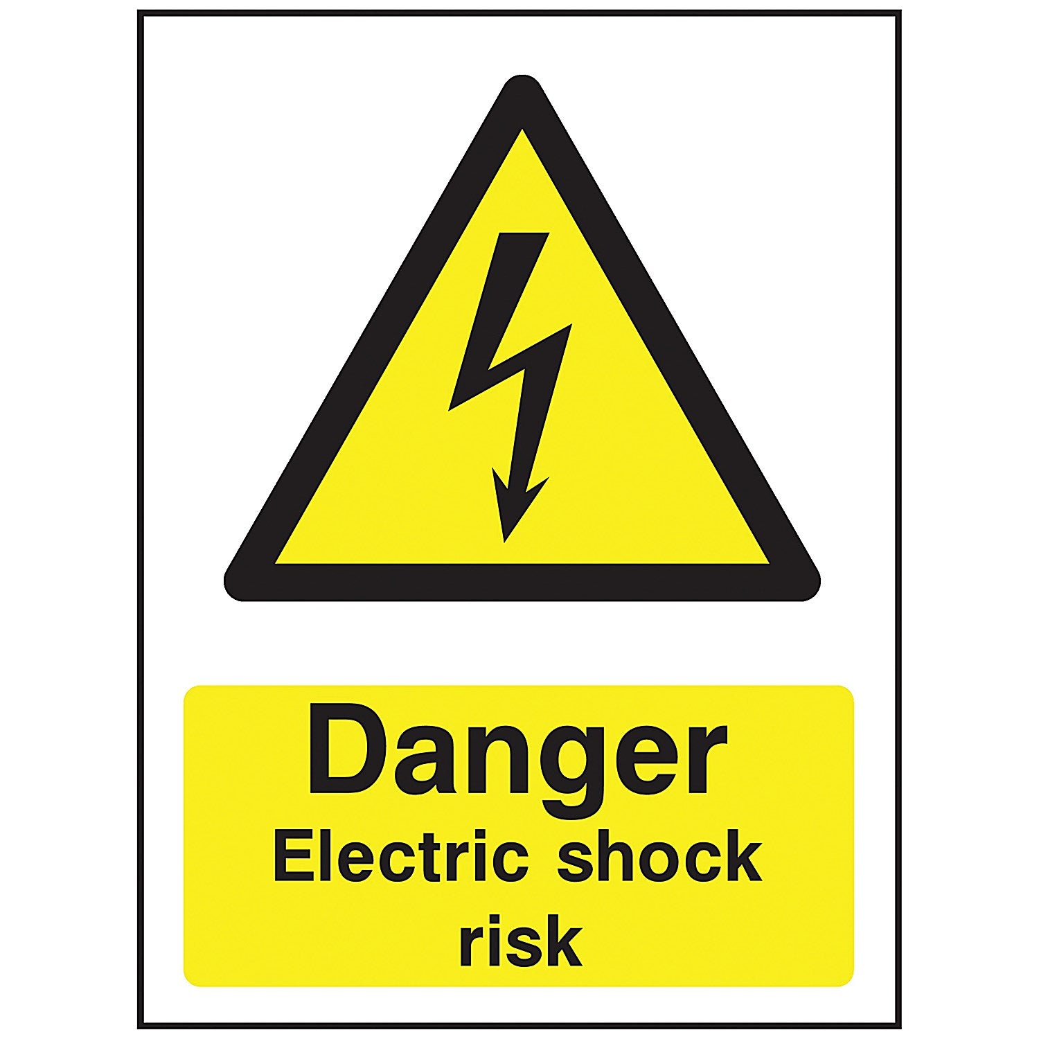 Safety Sign Danger Electric Shock Risk, A5, PVC