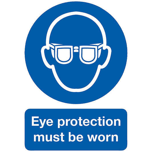 Safety Sign Eye Protection Must be Worn, A4, PVC