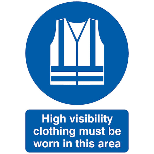 Safety Sign High Visibility Clothing Must be Worn, A4, PVC