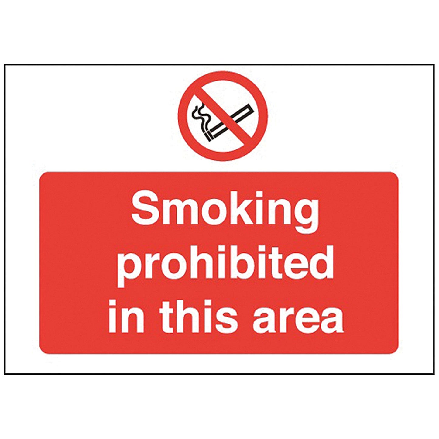 Safety Sign Smoking Prohibited in This Area, 450x600mm, PVC