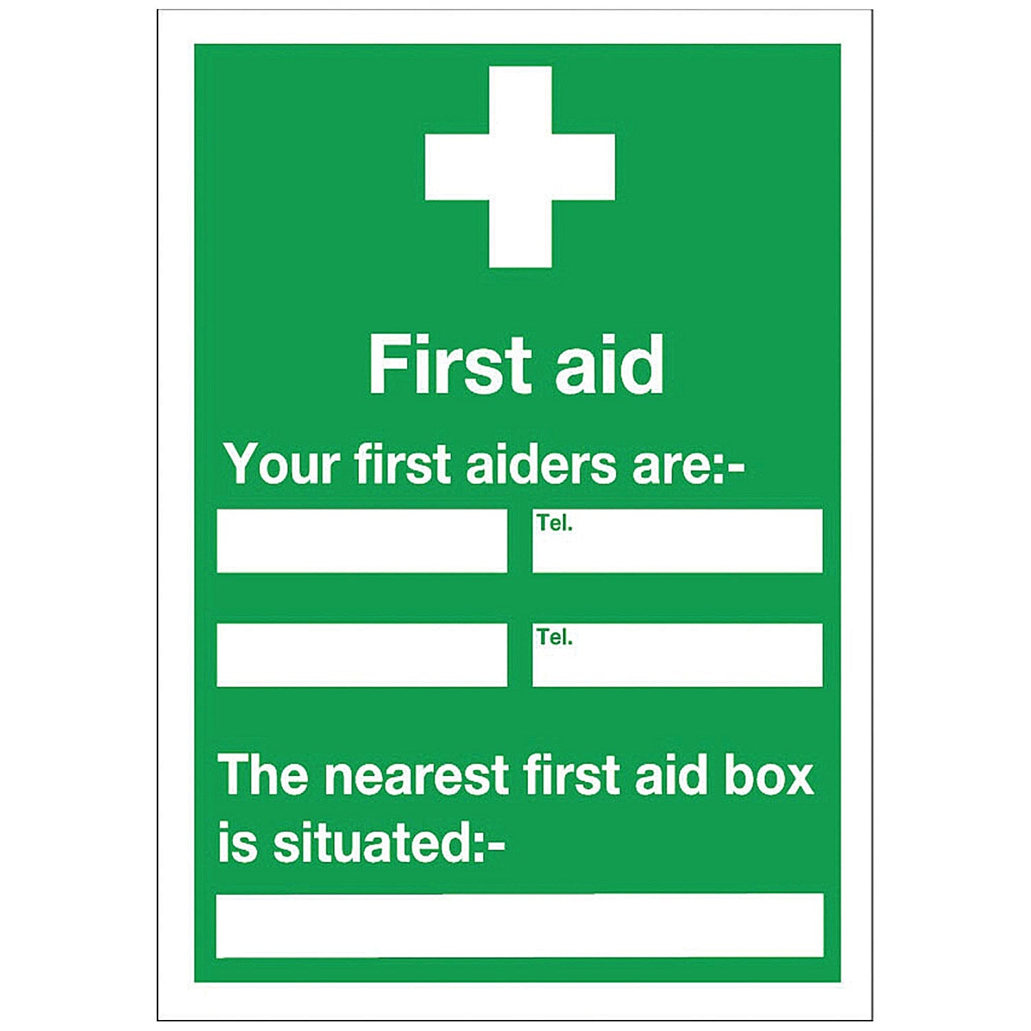 Safety Sign First Aid, 600x450mm, Self Adhesive
