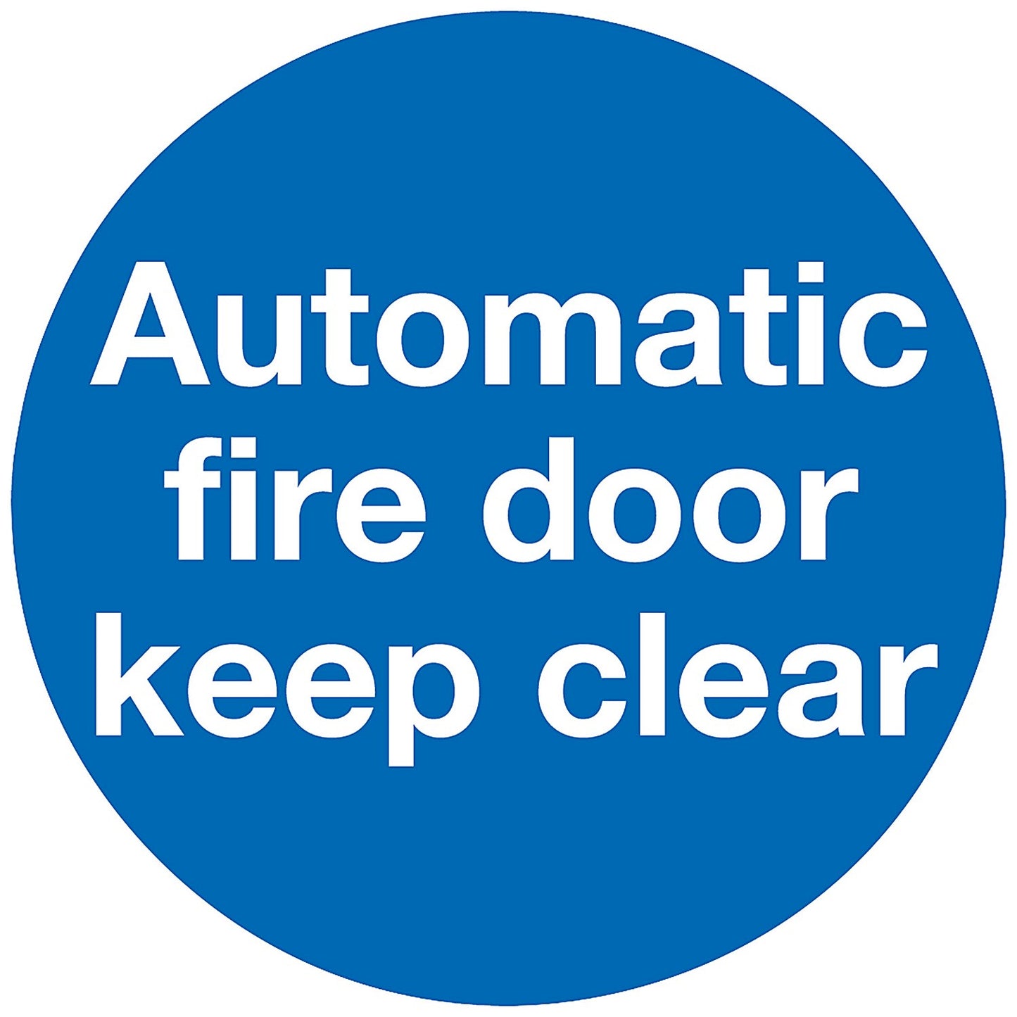 Safety Sign Automatic Fire Door, 100x100mm, Self Adhesive, Pack of 5