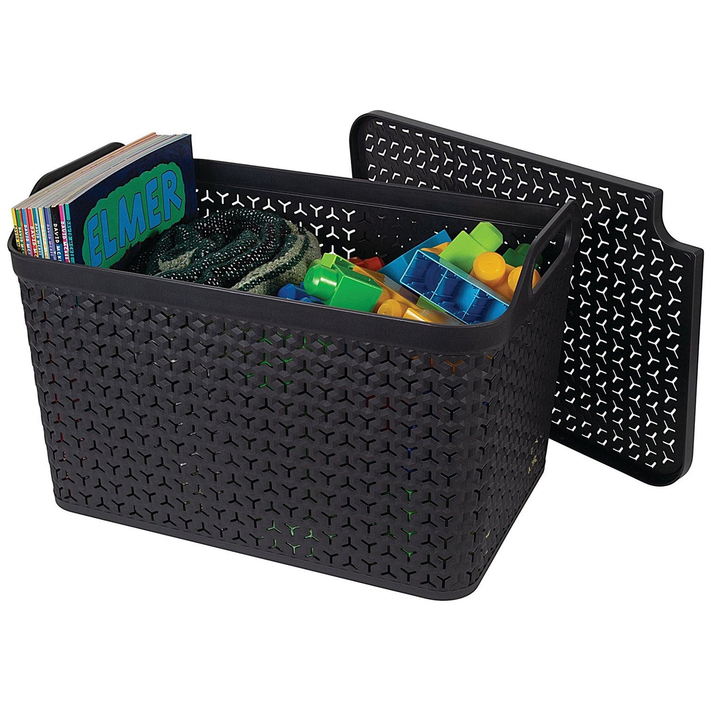 Strata Large Urban Store Basket with Lid 24L Charcoal Grey