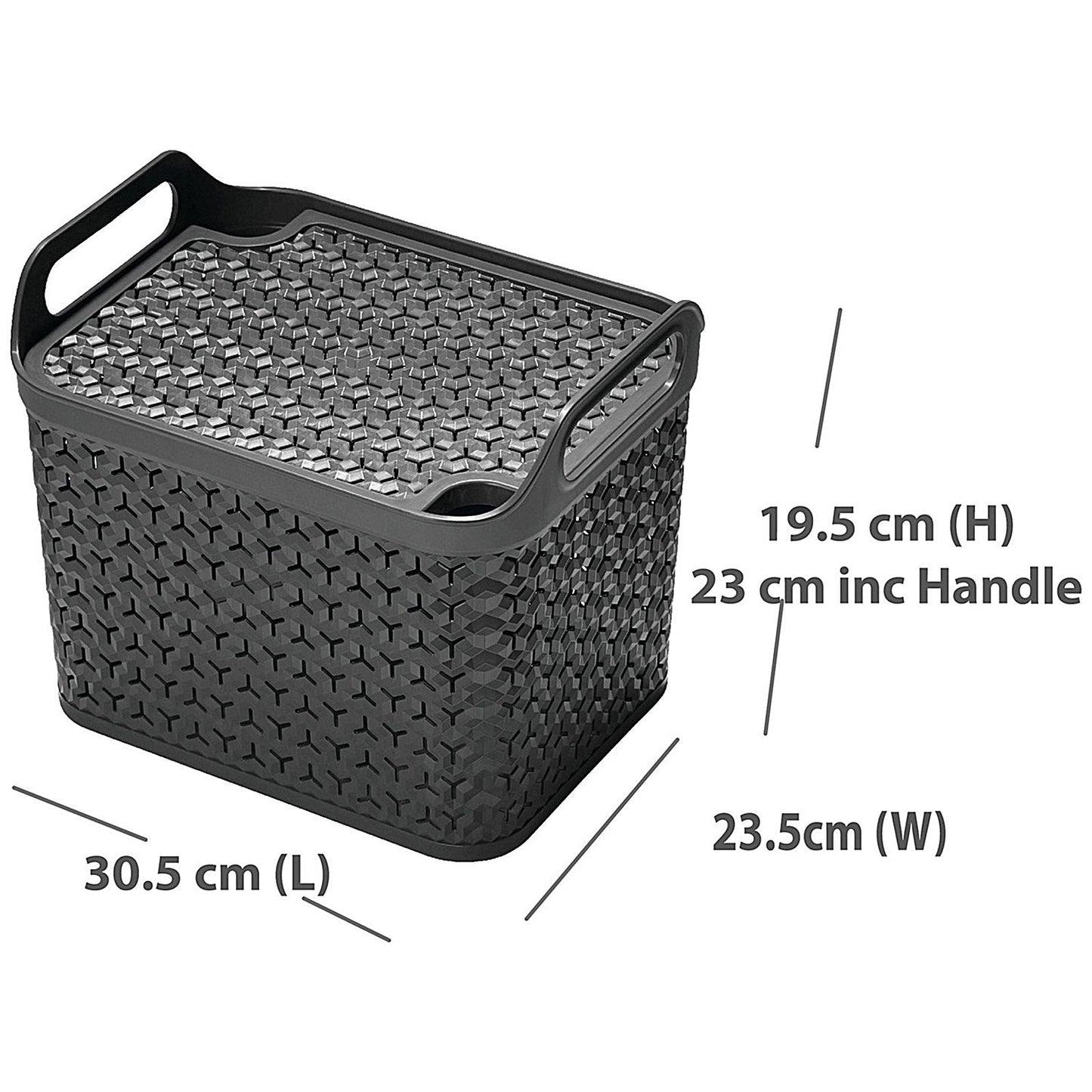 Strata Medium Urban Store Basket with Lid 14L Charcoal Grey Easy2Order : SRT05517