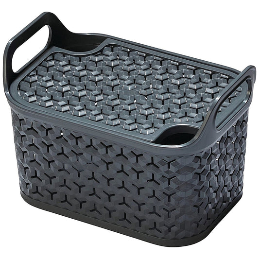 Strata Small Urban Store Basket with Lid 4L Charcoal Grey