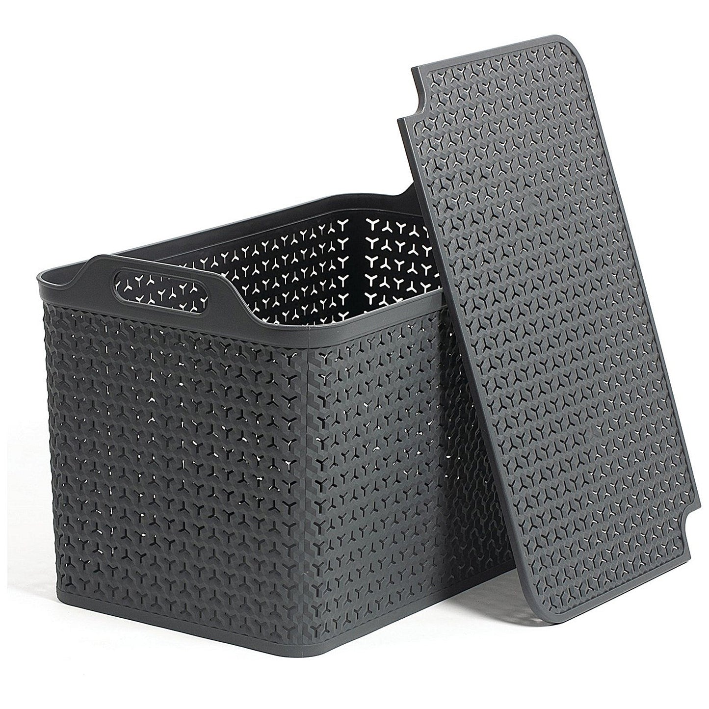 Strata Extra Large Basket with Lid 42L Charcoal Grey