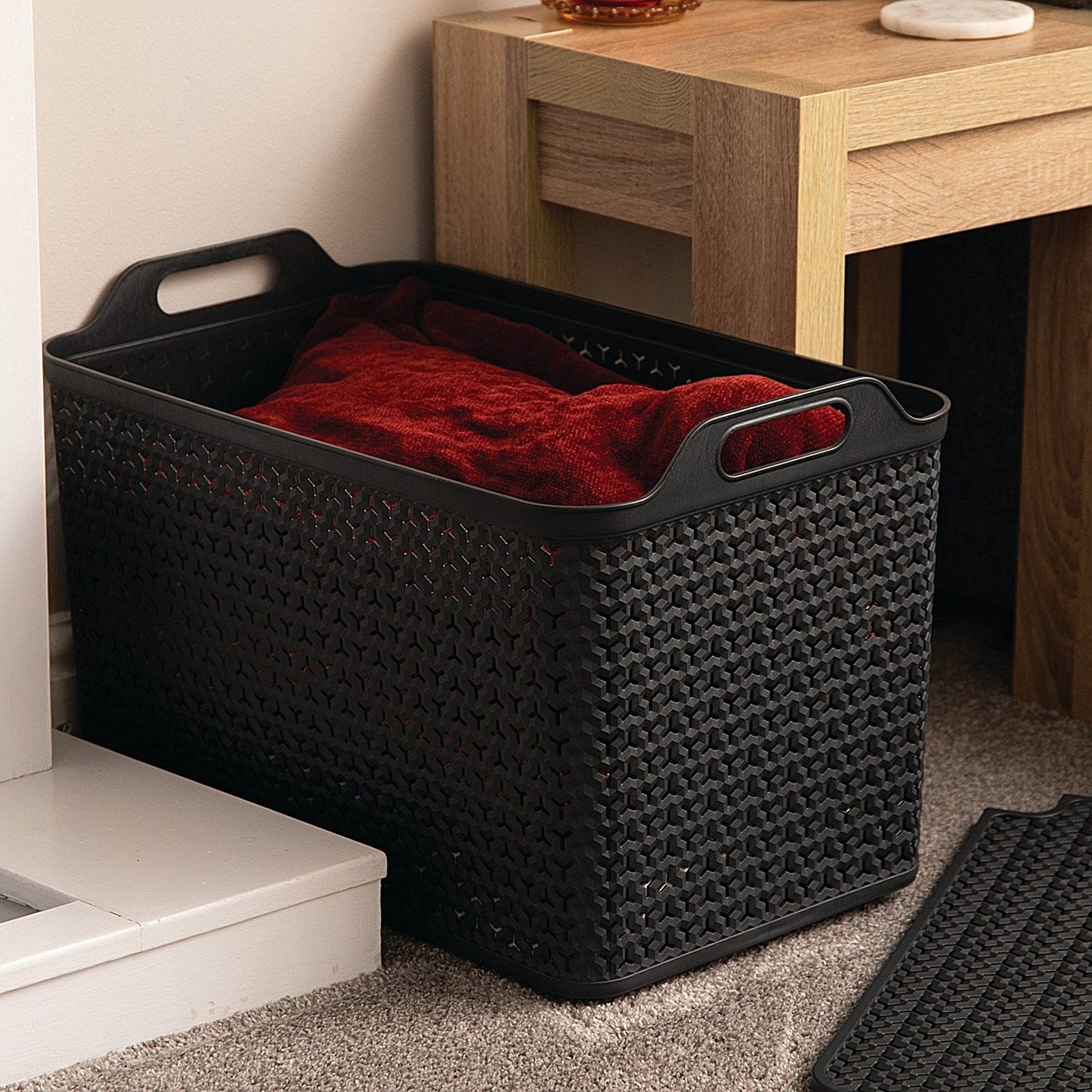 Strata Extra Large Basket with Lid 42L Charcoal Grey