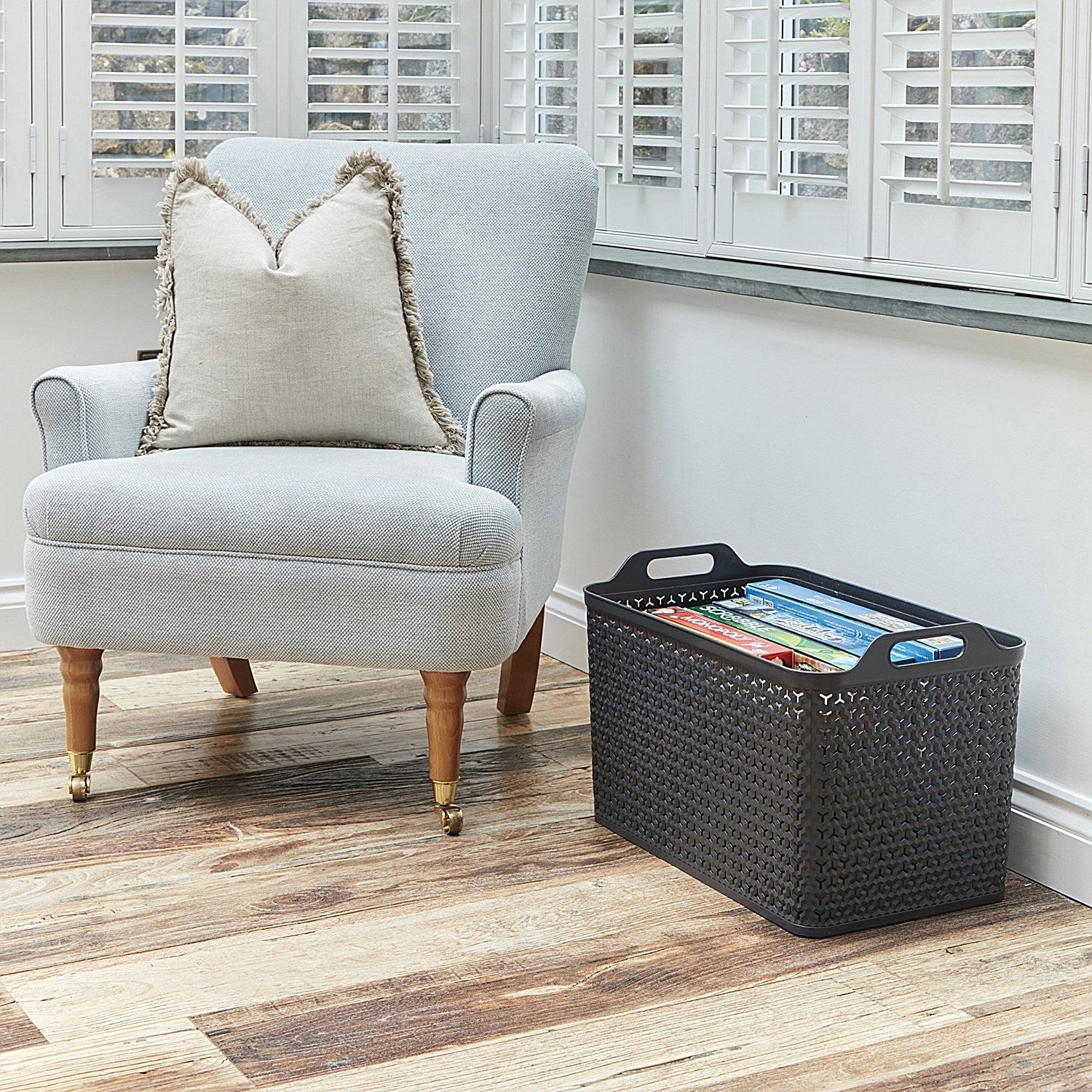 Strata Extra Large Basket with Lid 42L Charcoal Grey Easy2Order : SRT05624
