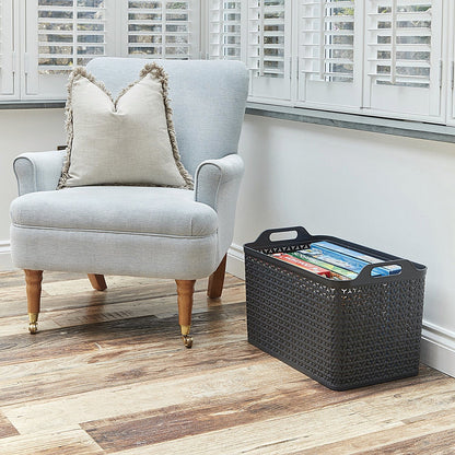 Strata Extra Large Basket with Lid 42L Charcoal Grey Easy2Order : SRT05624