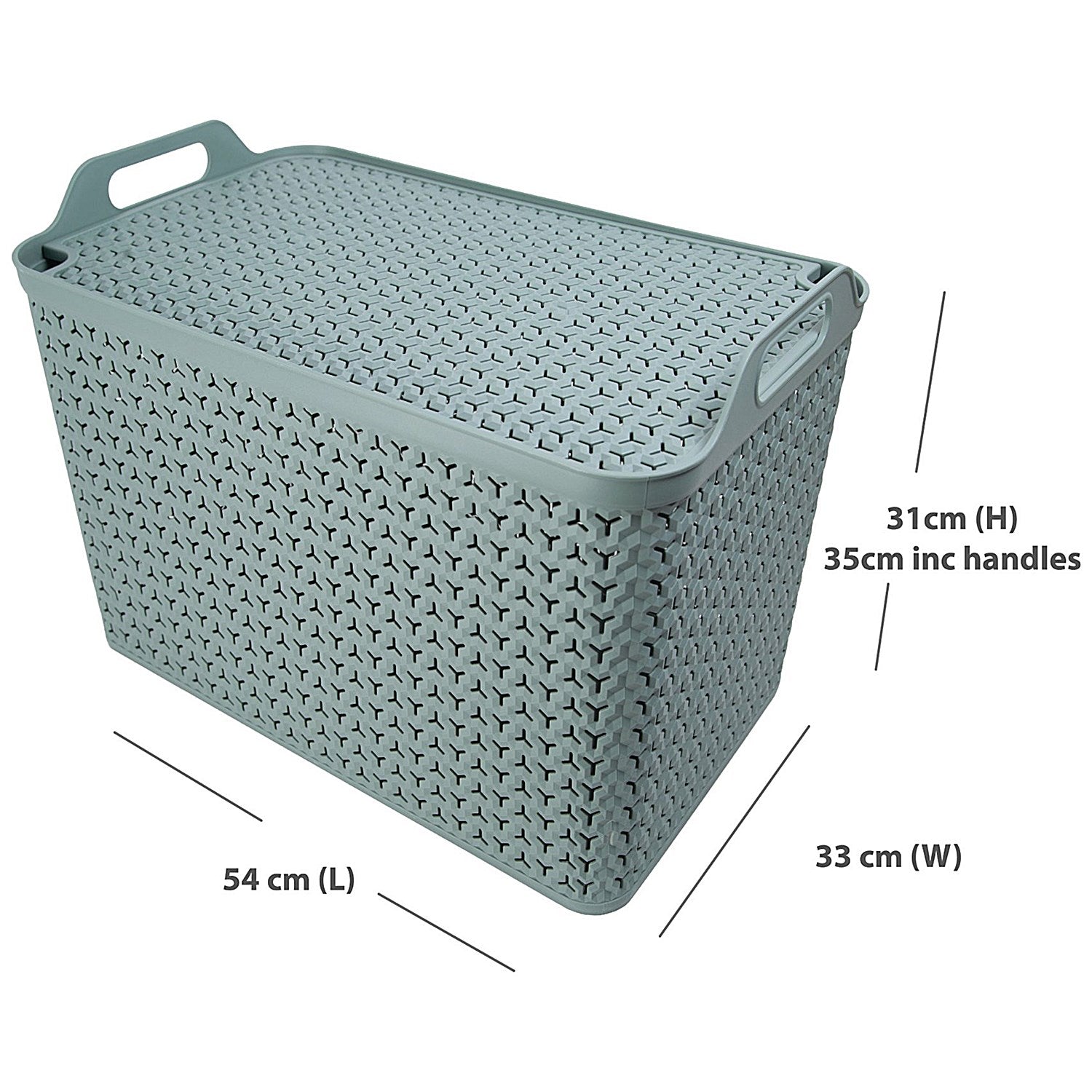 Strata Extra Large Basket with Lid 42L Green Easy2Order : SRT05723