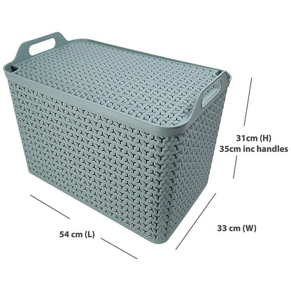 Strata Extra Large Basket with Lid 42L Green Easy2Order : SRT05723