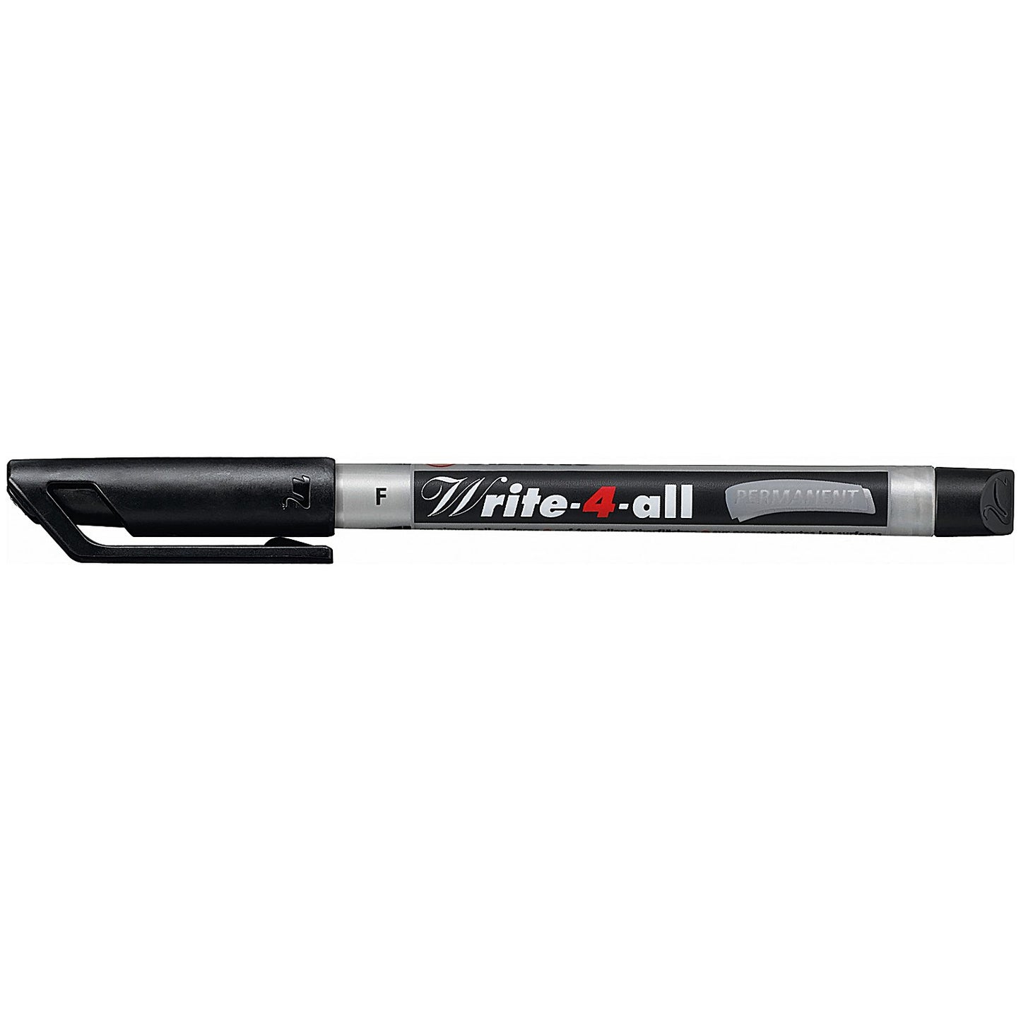 Stabilo Write-4-all Permanent Marker Pen, Fine, Waterproof, Black, Pack of 10