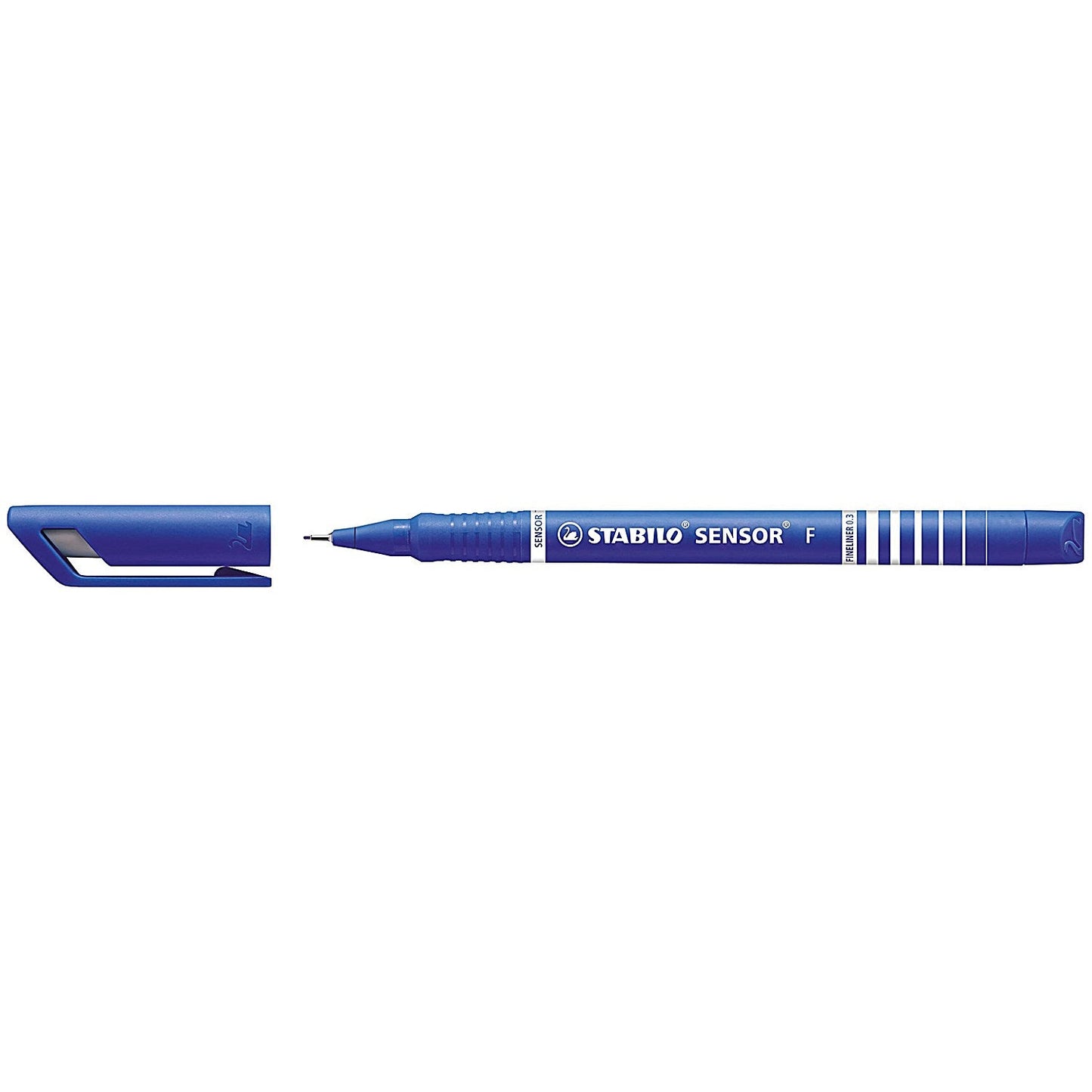 Stabilo Sensor Cushion Tip Fineliner Pen Blue (Pack of 10)