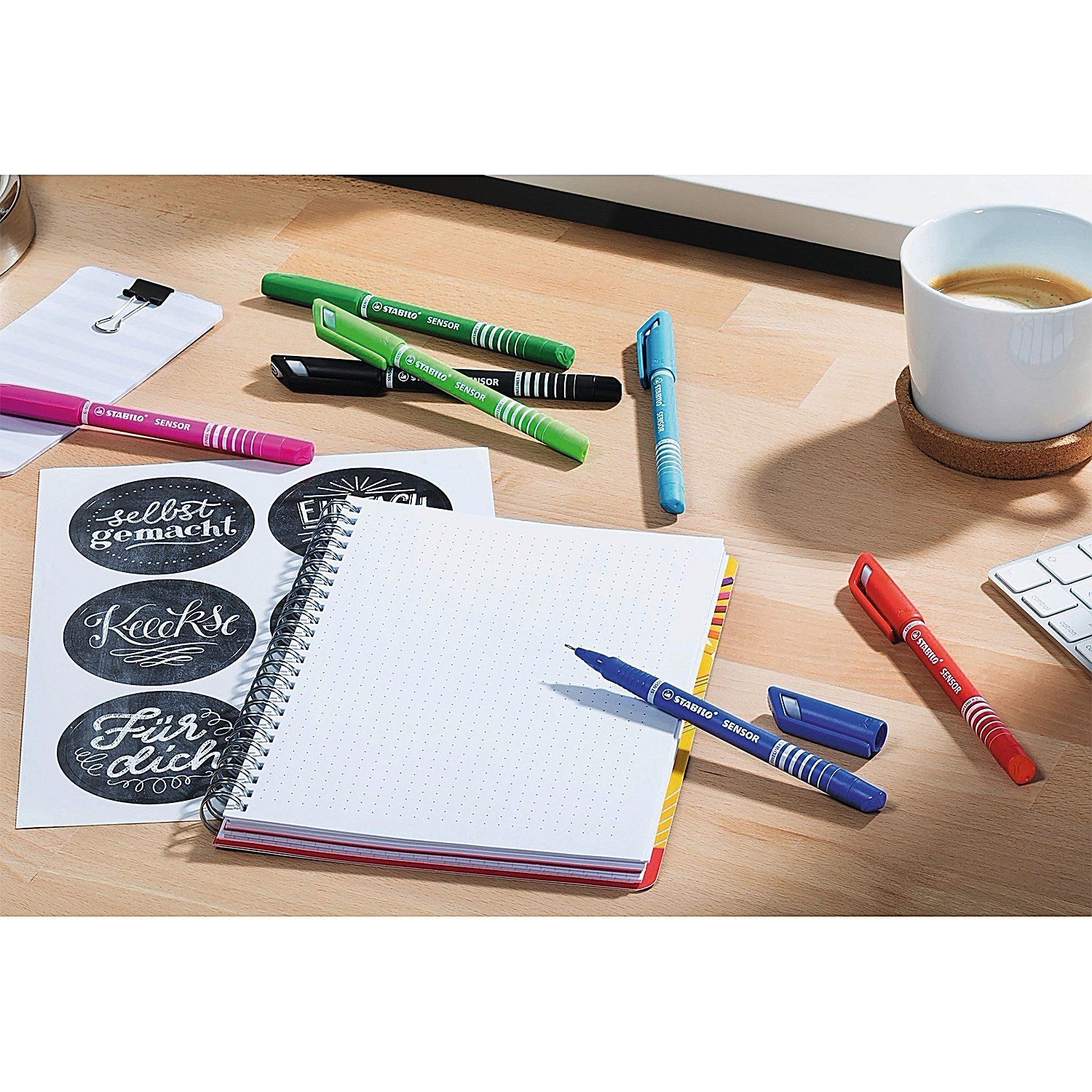 Stabilo Sensor Cushion Tip Fineliner Pen Blue (Pack of 10) Easy2Order : SS18941