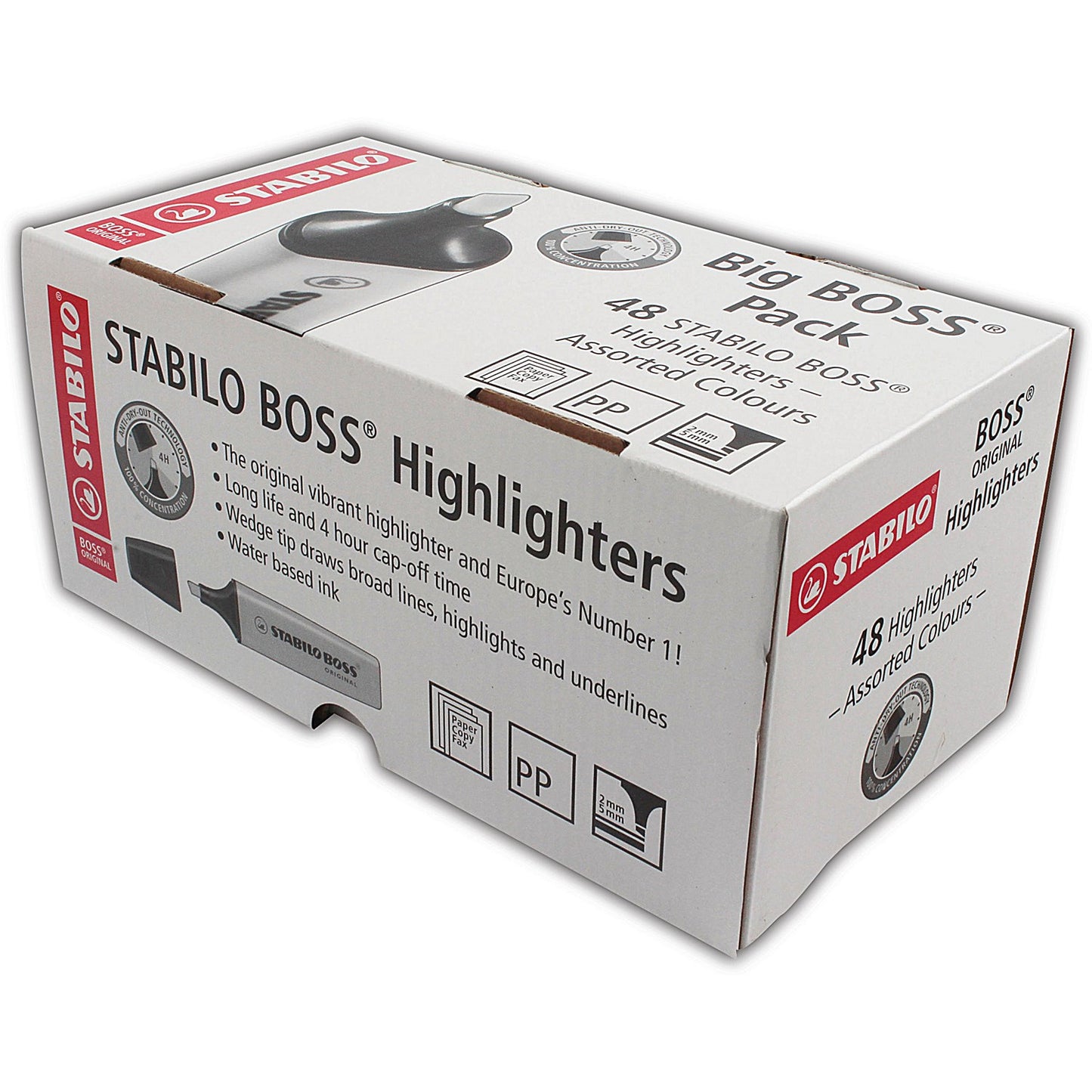 Stabilo Boss Highlighters, 8 Assorted Colours, Pack of 48