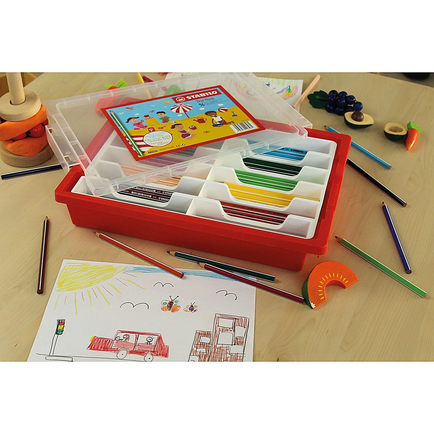 Stabilo Trio Thick Colouring Pencils Triangular Shaped Assorted Classpack (Pack of 96)