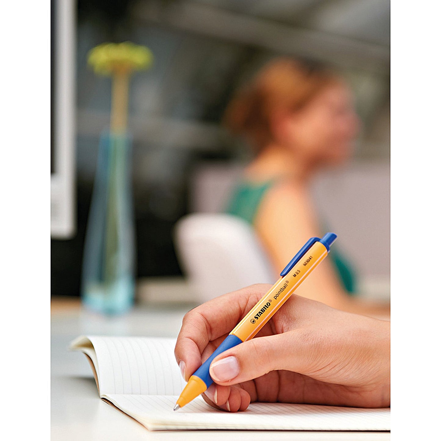 Stabilo Pointball Retrct Pen, Blue, Pack of 10