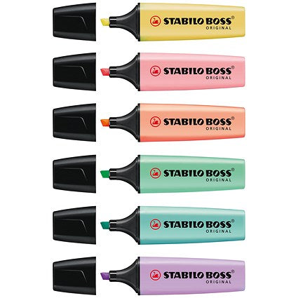 Stabilo Boss Pastel Highlighters, Pastel Assorted Colours, Pack of 6