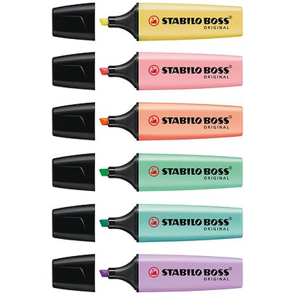 Stabilo Boss Pastel Highlighters, Pastel Assorted Colours, Pack of 6