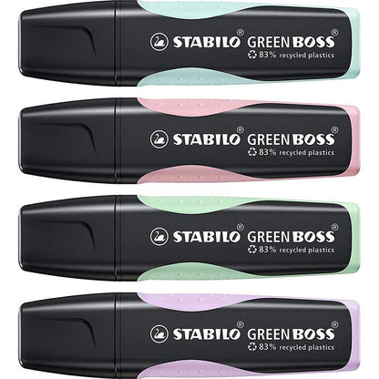 Stabilo Green Boss Highlighter Assorted Pastel (Pack of 4)