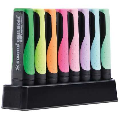 Stabilo Green Boss Highlighter Desk Set, Assorted, Pack of 8