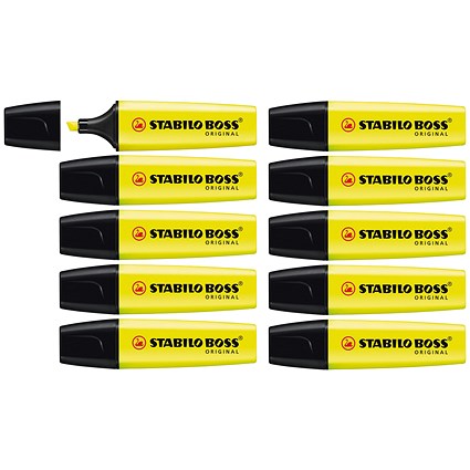 Stabilo Boss Highlighters, Yellow, Pack of 10