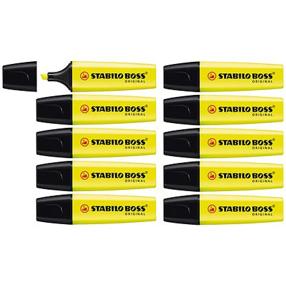Stabilo Boss Highlighters, Yellow, Pack of 10