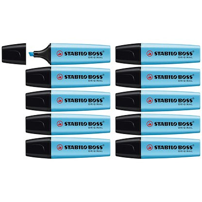 Stabilo Boss Highlighters, Blue, Pack of 10