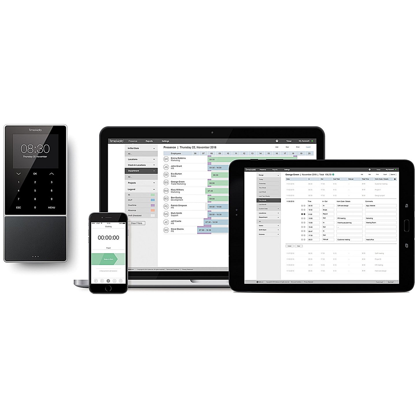 Safescan TimeMoto Tm-818 SC Mifare Clocking System