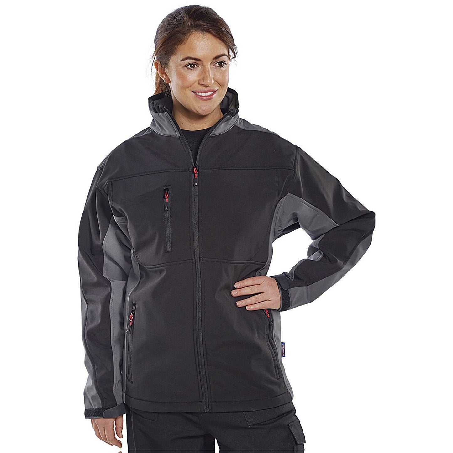 Beeswift Soft Shell Two-Tone Jacket, Black & Grey, Small