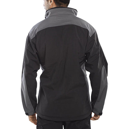 Beeswift Soft Shell Two-Tone Jacket, Black & Grey, Small Easy2Order : SSJTTBLGYS