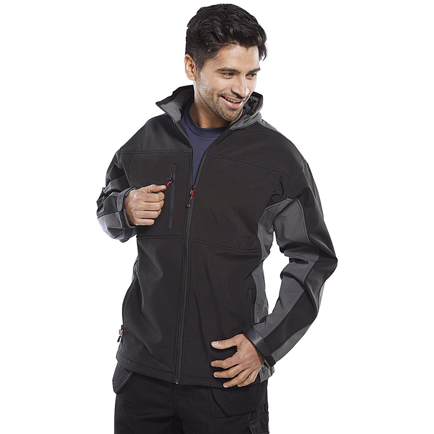 Beeswift Soft Shell Two-Tone Jacket, Black & Grey, XL
