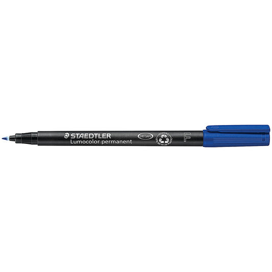 Staedtler 318 Lumocolor Permanent Pen, Fine, Blue, Pack of 10
