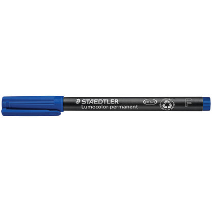 Staedtler 318 Lumocolor Permanent Pen, Fine, Blue, Pack of 10