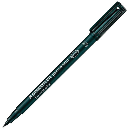 Staedtler Lumocolor Permanent Pen, Superfine, Black, Pack of 10