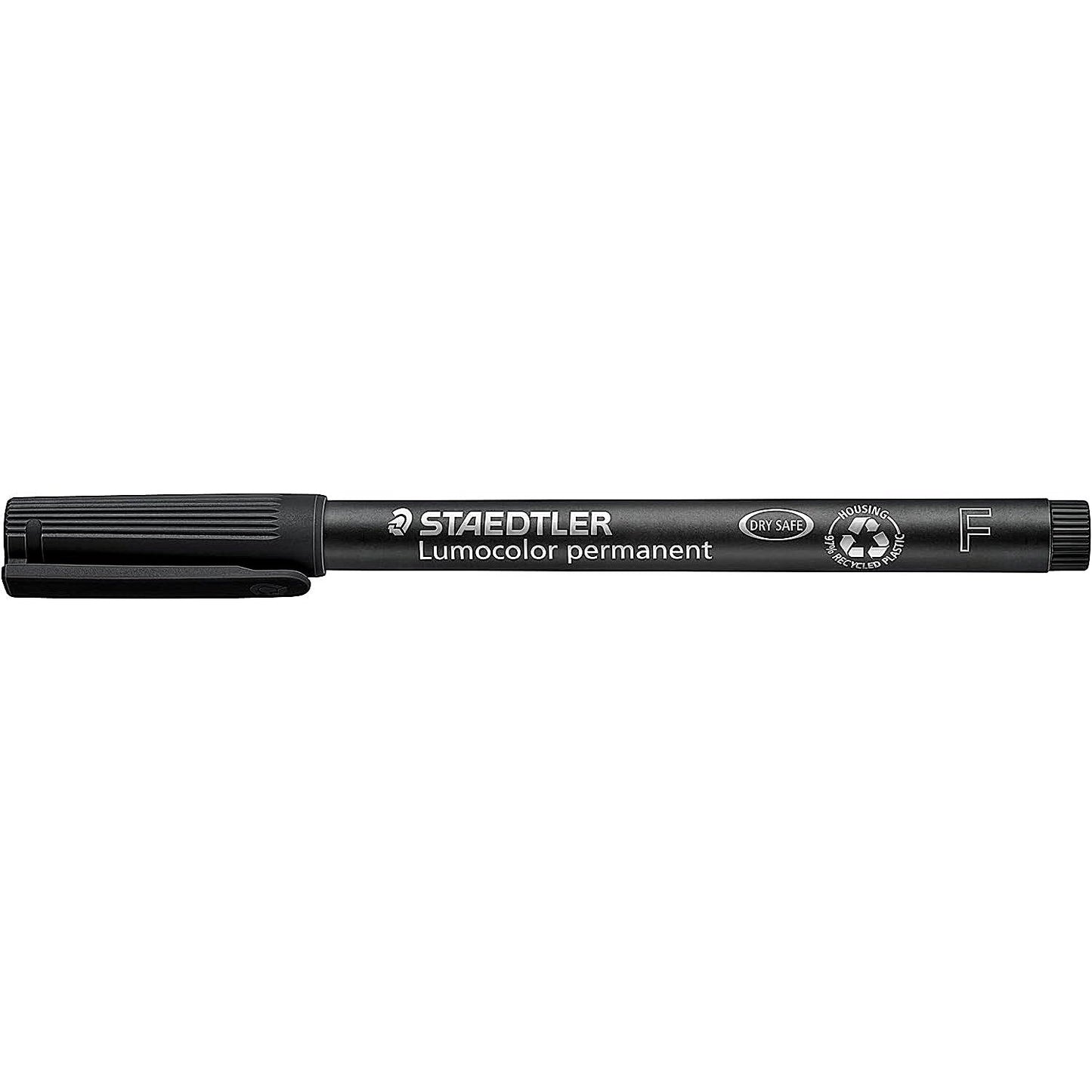 Staedtler 318 Lumocolor Permanent Pen, Fine, Black, Pack of 10