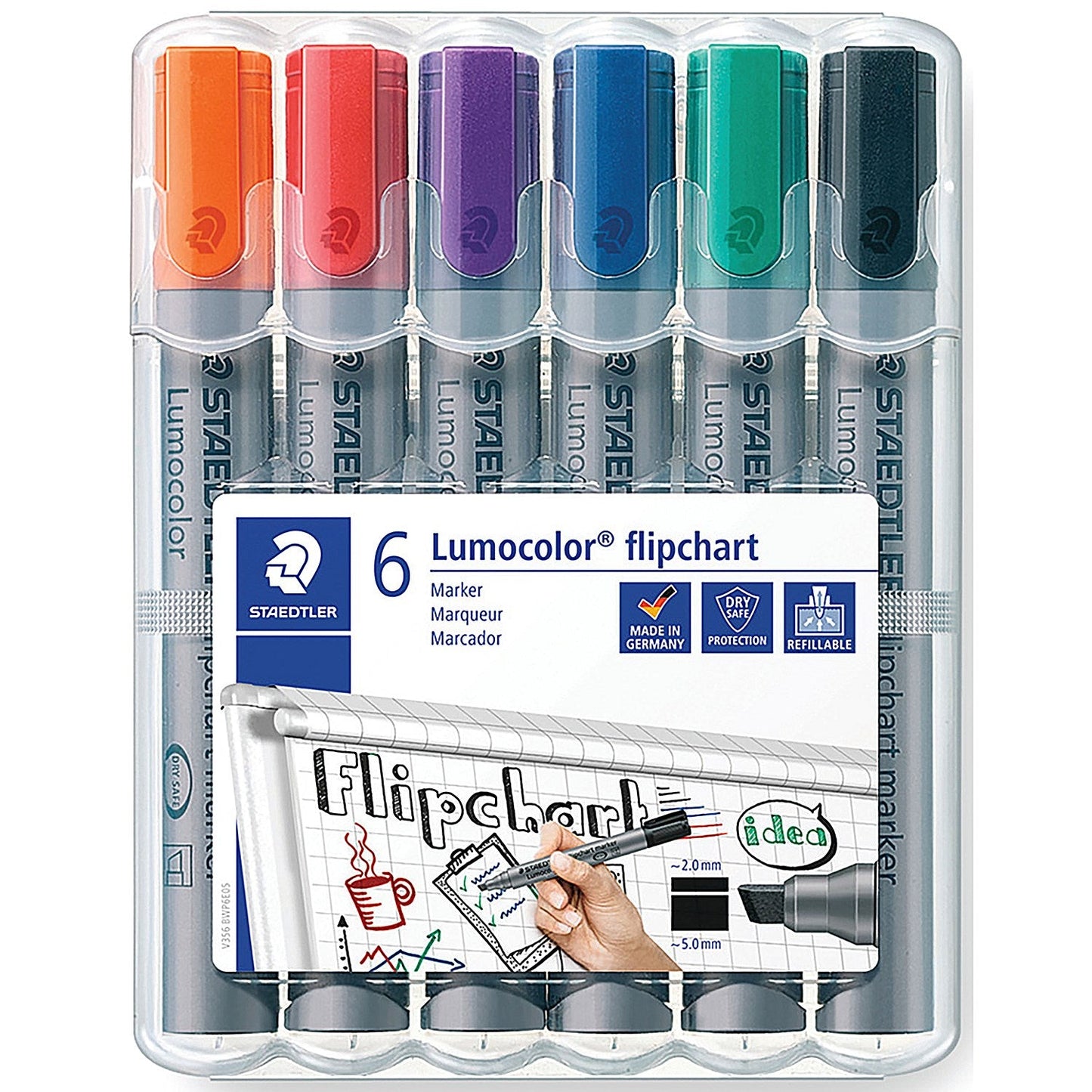 Staedtler Flipchart Marker Assorted (6 Pack) 356Wp6