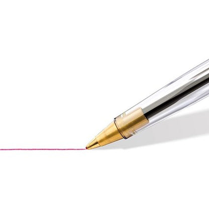 Staedtler Stick 430 Ballpoint Pen, Medium, Red, Pack of 10