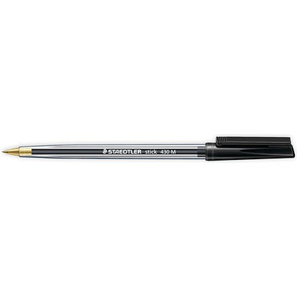 Staedtler Stick 430 Ballpoint Pen, Medium, Black, Pack of 10
