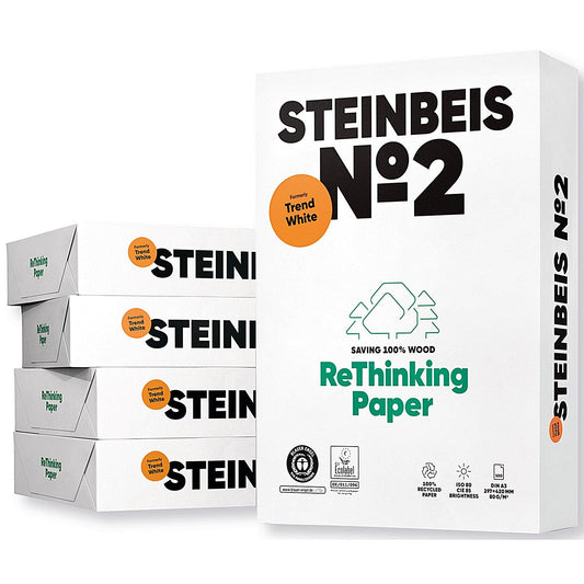 Steinbeis No.2 A3 Recycled Trend Paper, Off-White, 80gsm, Box (5 x 500 Sheets)