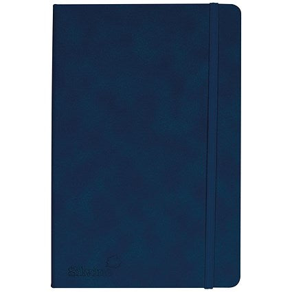 Silvine Casebound Executive Notebook, A5, Ruled, 160 Pages, Blue